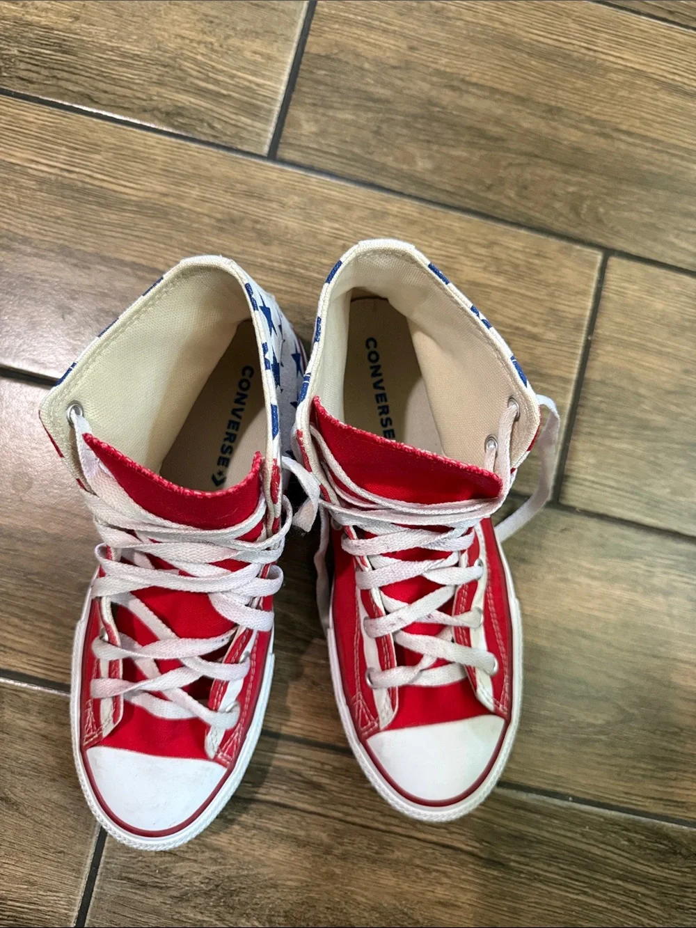 Converse Youth Kid's Unisex American Flag High Top Sneakers - Size 5